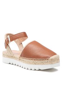 Pollini Espadryle SA10284G0ETE0200 Brązowy. Kolor: brązowy. Materiał: skóra #6