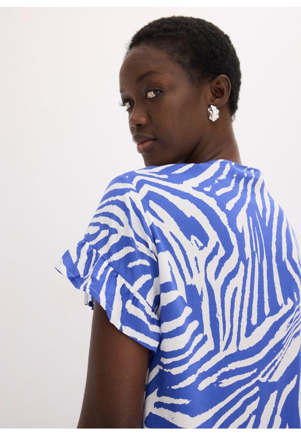 bonprix - Luźniejsza tunika z wiskozy. Kolor: biały. Materiał: wiskoza. Wzór: nadruk