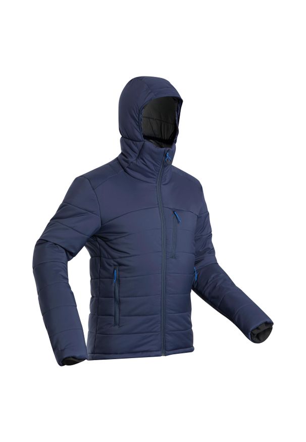 FORCLAZ - Kurtka trekkingowa męska Forclaz Trek 500 z kapturem -10°C. Typ kołnierza: kaptur. Kolor: niebieski. Materiał: materiał, tkanina, syntetyk, puch, poliamid, poliester