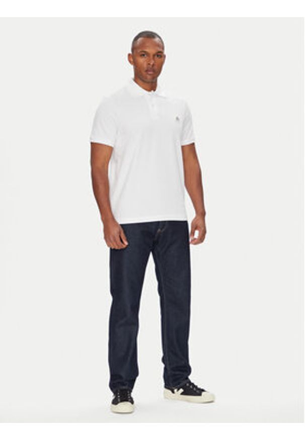 Moose Knuckles Polo Everett M34MT712 Biały Slim Fit. Typ kołnierza: polo. Kolor: biały. Materiał: bawełna