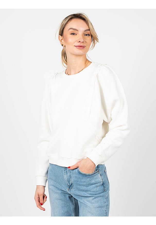 Pepe Jeans Bluza "Esther" | PL581254 | Esther | Kobieta | Kremowy. Kolor: kremowy. Materiał: bawełna, poliester. Wzór: aplikacja