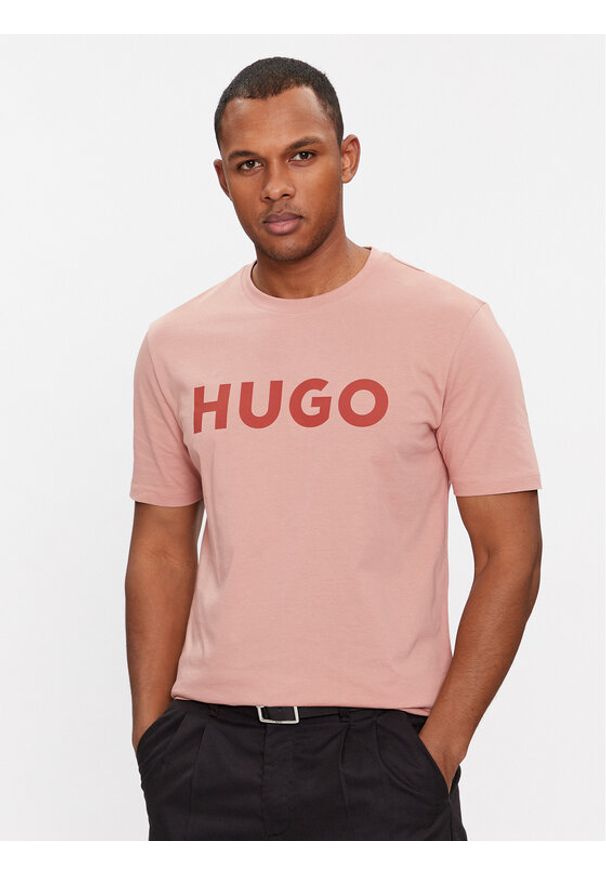 Hugo T-Shirt Dulivio 50467556 Różowy Regular Fit. Kolor: różowy. Materiał: bawełna