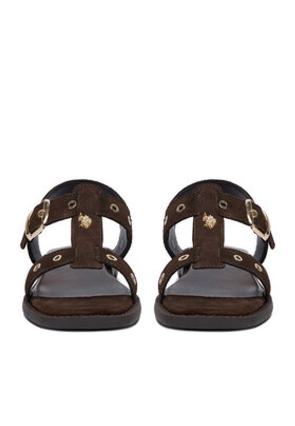 U.S. Polo Assn. Sandały EO-ALYS001W/6S1 Brązowy ciemny. Kolor: brązowy. Materiał: skóra, zamsz
