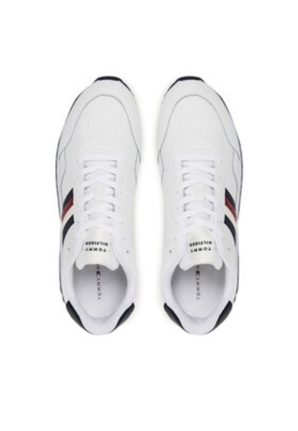 TOMMY HILFIGER - Tommy Hilfiger Sneakersy New Runner Eva Stripes FM0FM05637 Biały. Kolor: biały. Materiał: skóra