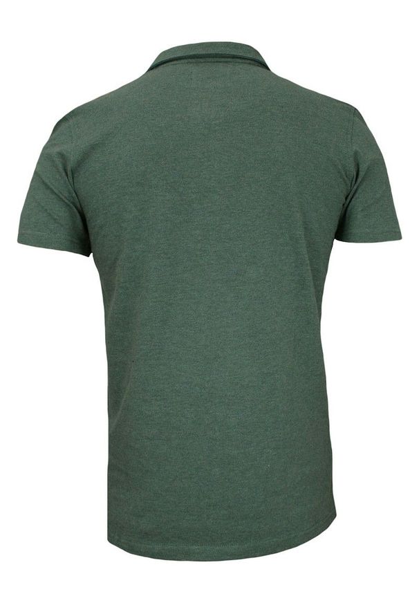 Zielony t-shirt Chiao ze stójką, z krótkim rękawem, krótki