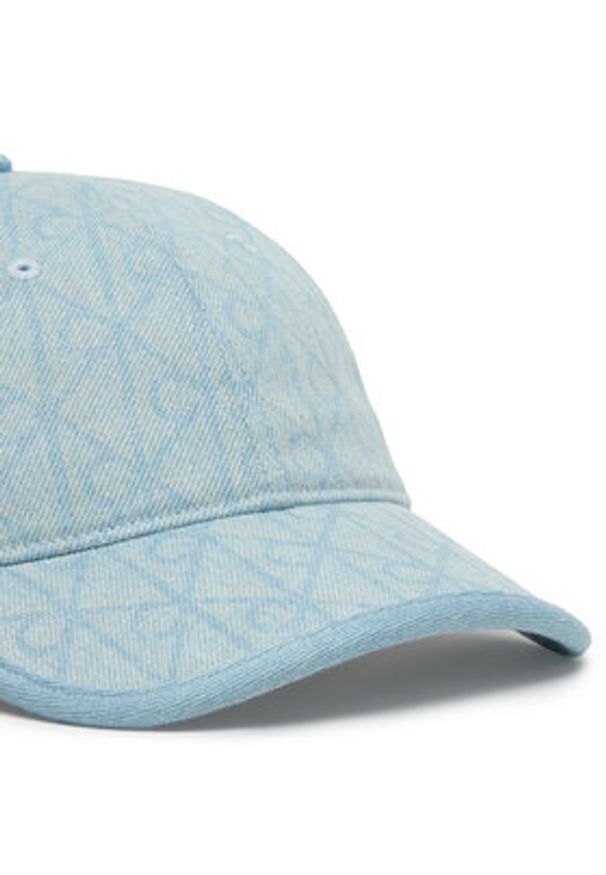 Calvin Klein Czapka z daszkiem Denim Emblem Burnout LV04F5042G Błękitny. Kolor: niebieski. Materiał: bawełna