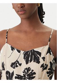 Vero Moda Sukienka letnia Jennifer 10341972 Beżowy Regular Fit. Kolor: beżowy. Materiał: wiskoza. Sezon: lato #3