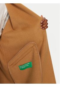 United Colors of Benetton - United Colors Of Benetton Płaszcz wełniany 28F7DN06B Beżowy Regular Fit. Kolor: beżowy. Materiał: syntetyk #5