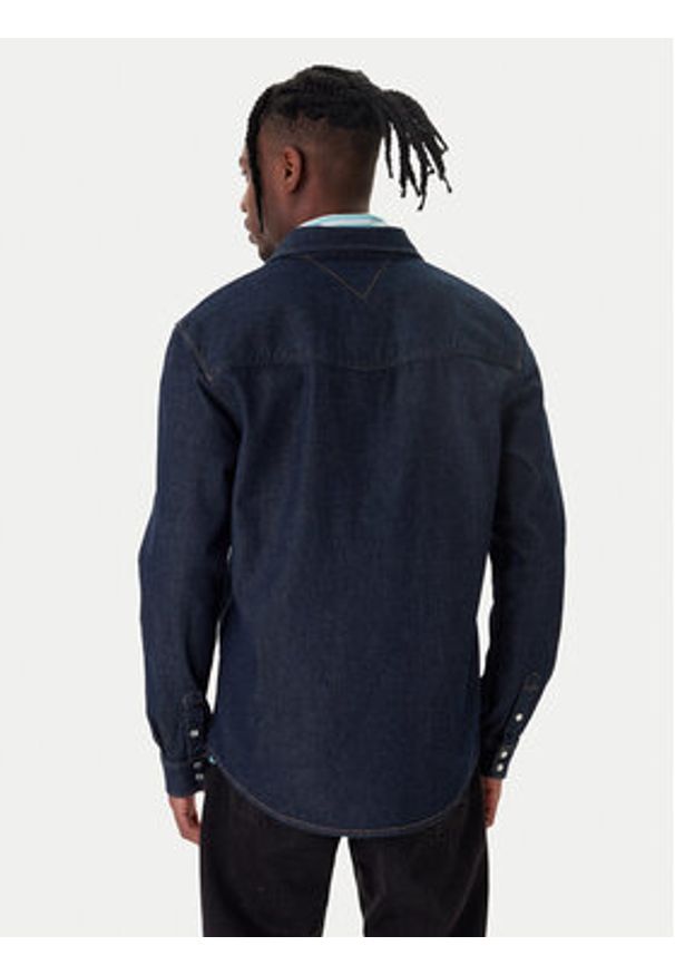 Tommy Jeans Koszula jeansowa Western DM0DM23022 Granatowy Regular Fit. Kolor: niebieski. Materiał: bawełna