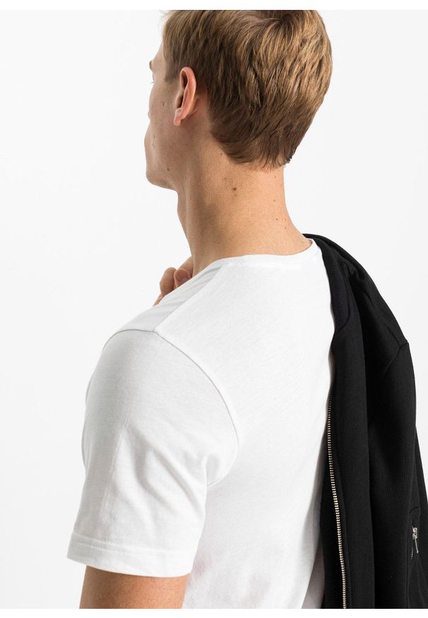 bonprix - T-shirt z dekoltem w serek (5 szt.). Typ kołnierza: dekolt w serek. Kolor: biały