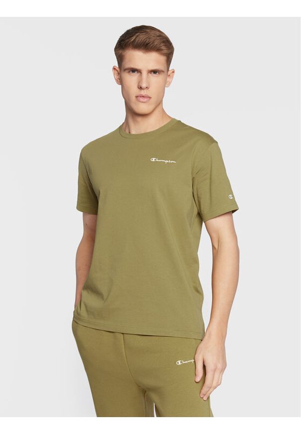 Champion T-Shirt 217921 Zielony Custom Fit. Kolor: zielony. Materiał: bawełna
