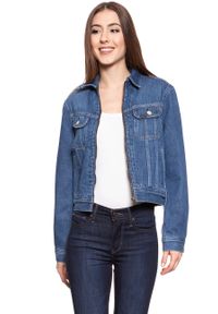 Lee - DAMSKA KURTKA JEANSOWA LEE ZIP CROPPED RIDER BELLEVILLE L54DGGMI. Materiał: jeans #7