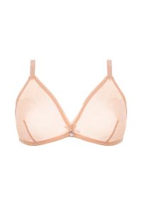 Intica - Biustonosz gładki miękki z elastycznym wykończeniem Ivi. Kolor: beżowy. Materiał: materiał. Wzór: gładki