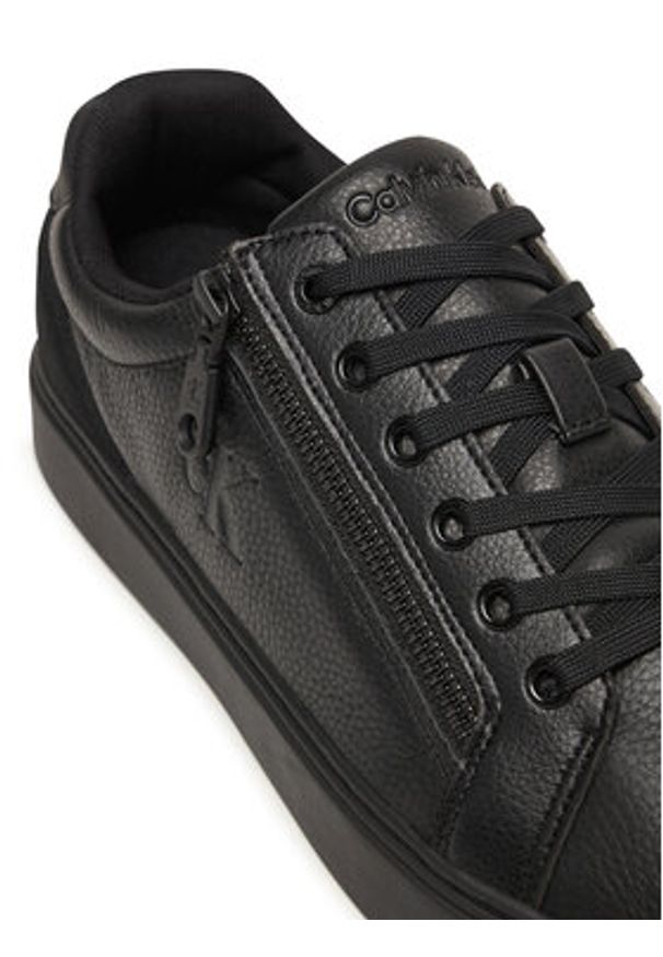 Calvin Klein Sneakersy Classic Cup Laceup Zip Lth YM0YM01437 Czarny. Kolor: czarny. Materiał: skóra