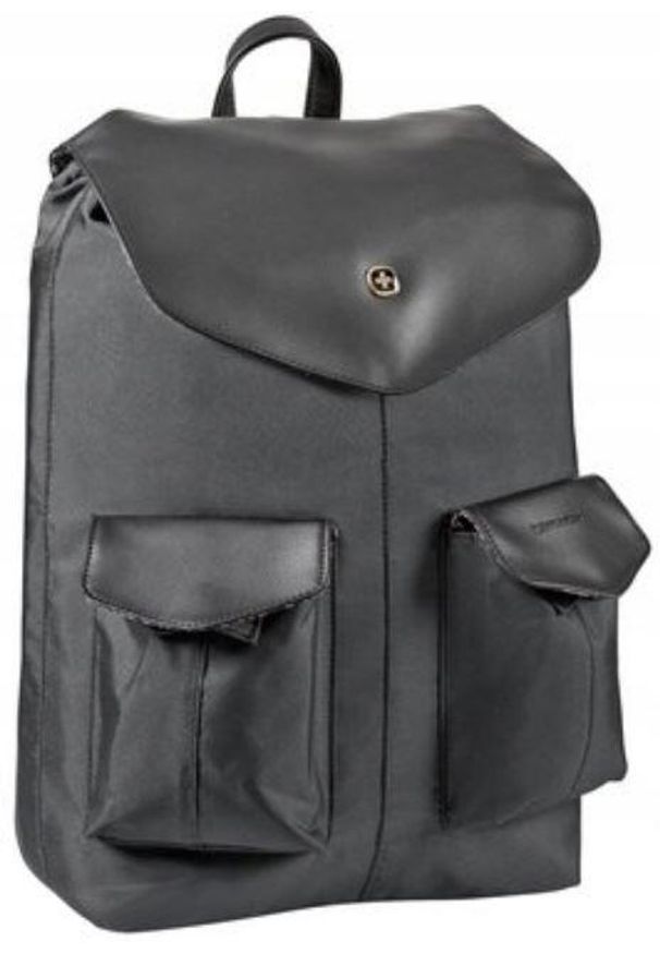 Wenger Mariejo 14 Plecak Damski - Elegancki Czarny Kwiatowy Design. Kolor: czarny. Materiał: poliester, nylon. Wzór: kwiaty. Styl: elegancki