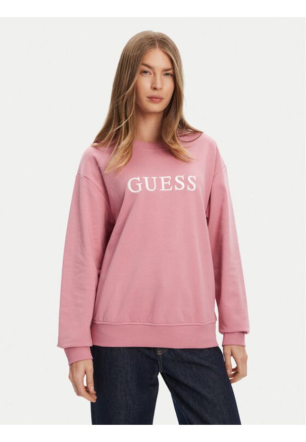 Guess Bluza O5RQ03 KCO31 Różowy Regular Fit. Kolor: różowy. Materiał: bawełna