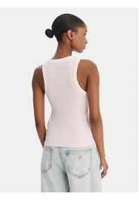 Guess Jeans Top W6GPZ8 KF641 Różowy Slim Fit. Kolor: różowy. Materiał: bawełna #2
