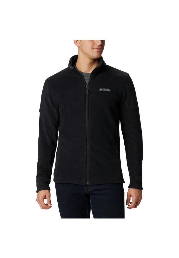 columbia - Polarowy sweter męski Columbia Basin Trail III Full Zip. Typ kołnierza: polo. Kolor: czarny. Materiał: polar. Długość rękawa: długi rękaw. Długość: długie. Sezon: zima, jesień. Sport: turystyka piesza