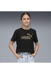 Puma - Młodzieżowa koszulka Essentials Graphic ze zwierzęcym wzorem PUMA Black. Kolor: czarny. Wzór: motyw zwierzęcy. Sport: joga i pilates