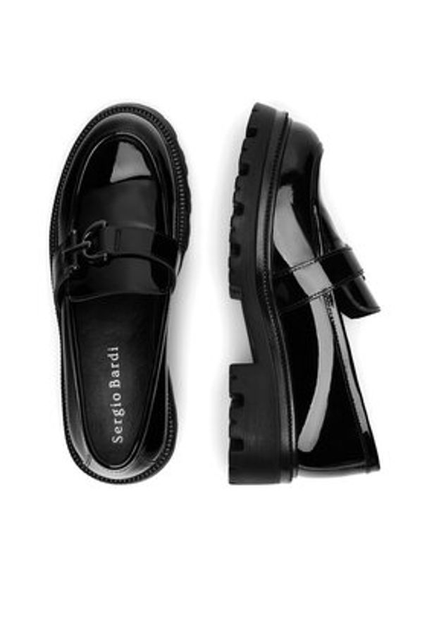 Sergio Bardi Loafersy WI33-E1089-01SB Czarny. Kolor: czarny. Materiał: lakier, skóra