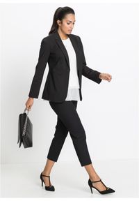 bonprix - Spodnie biznesowe 7/8. Okazja: na spotkanie biznesowe. Kolor: czarny. Styl: biznesowy #3