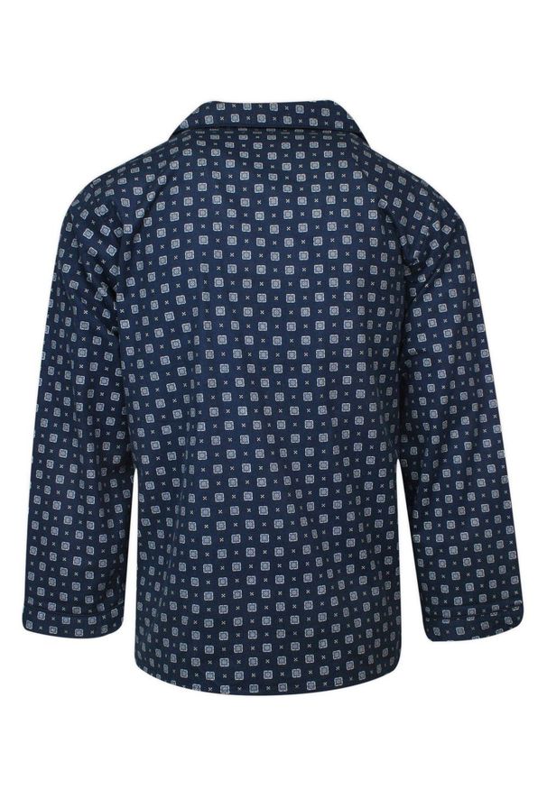 ForMax - Piżama Dwuczęściowa Granatowa, Flanelowa, Długie Spodnie, Koszula Długi Rękaw -FORMAX. Kolor: niebieski. Materiał: bawełna. Długość: długie