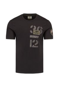Aeronautica Militare - T-shirt AERONAUTICA MILITARE. Okazja: na co dzień. Materiał: skóra, bawełna. Długość rękawa: krótki rękaw. Długość: krótkie. Wzór: nadruk, aplikacja, moro. Sezon: lato. Styl: casual, militarny #1