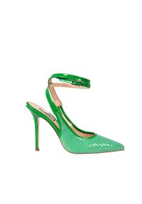 Liu Jo Szpilki "Marilyn 127" | SXX697 TX055 | Kobieta | Zielony. Kolor: zielony. Materiał: skóra ekologiczna. Wzór: aplikacja. Obcas: na szpilce. Styl: elegancki, glamour, wizytowy