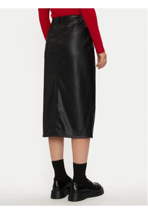 JDY Spódnica z imitacji skóry Alexa 15330385 Czarny Slim Fit. Kolor: czarny. Materiał: skóra