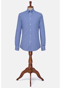 Lancerto - Koszula w Granatową Kratę Minneapolis. Okazja: na co dzień. Typ kołnierza: button down. Kolor: niebieski. Materiał: bawełna, tkanina. Wzór: kratka. Styl: casual, vintage, klasyczny