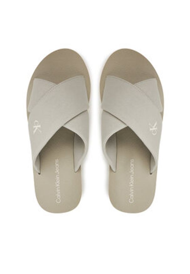 Calvin Klein Jeans Klapki Cross Sandal Crxs Tx YM0YM01223 Szary. Kolor: szary. Materiał: materiał