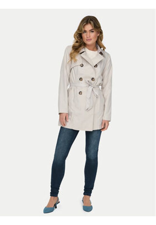 only - ONLY Trencz Valerie 15191821 Beżowy Regular Fit. Kolor: beżowy. Materiał: syntetyk