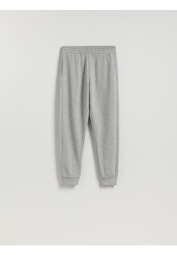 Reserved - Spodnie dresowe ze ściągaczem - jasnoszary. Kolor: szary. Materiał: dresówka