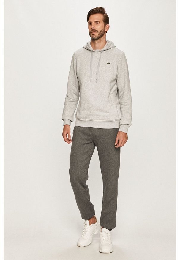 Lacoste - Bluza. Okazja: na co dzień. Kolor: szary. Materiał: dzianina. Wzór: gładki. Styl: casual
