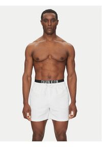 Calvin Klein Swimwear Szorty kąpielowe KM0KM01093 Biały Regular Fit. Kolor: biały. Materiał: syntetyk