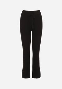 Born2be - Czarne Spodnie Dzwony z Dzianiny z Wiskozą Zetiva. Kolor: czarny. Materiał: dzianina, wiskoza #4