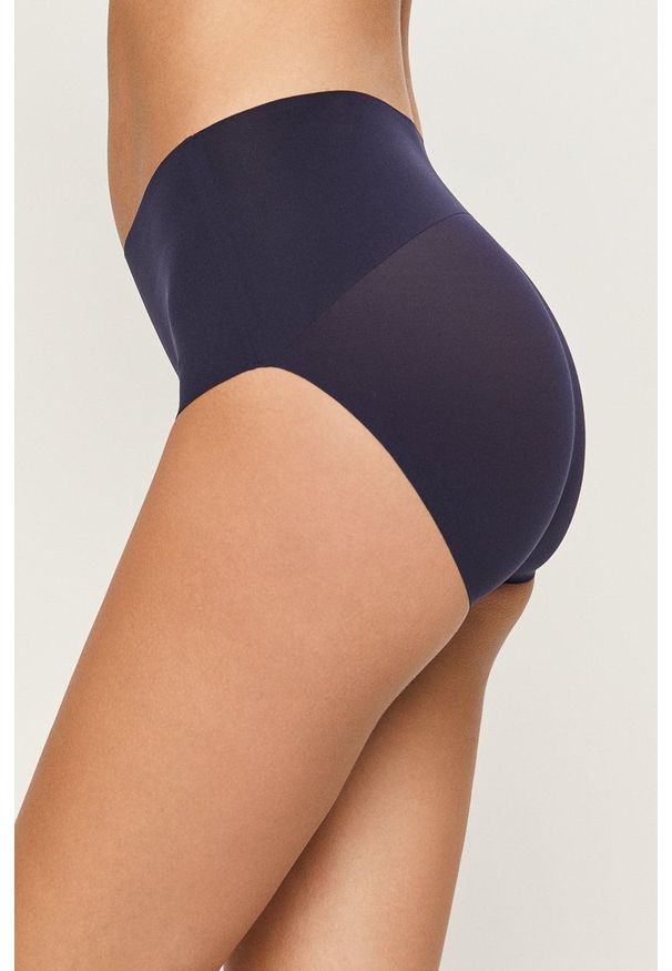 Spanx - Figi modelujące. Kolor: niebieski. Materiał: tkanina, materiał. Wzór: gładki