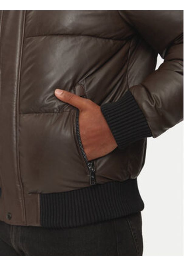 Milestone Kurtka skórzana Wesley 431040 21085 Brązowy Regular Fit. Kolor: brązowy. Materiał: skóra