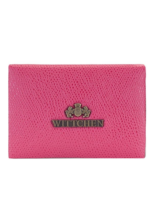 Wittchen - Etui na wizytówki ze skóry saffiano. Kolor: różowy. Materiał: skóra