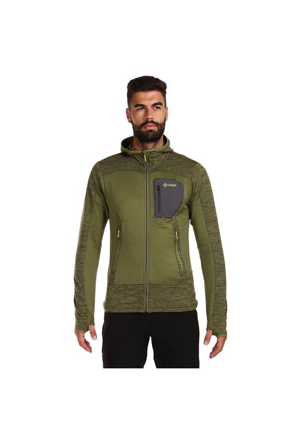 Bluza Kilpi Freni. Typ kołnierza: kaptur. Kolor: zielony. Materiał: polar. Sport: narciarstwo, turystyka piesza