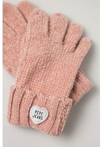 Pepe Jeans - Rękawiczki dziecięce Katherine. Kolor: różowy. Materiał: poliester, dzianina. Wzór: gładki #2