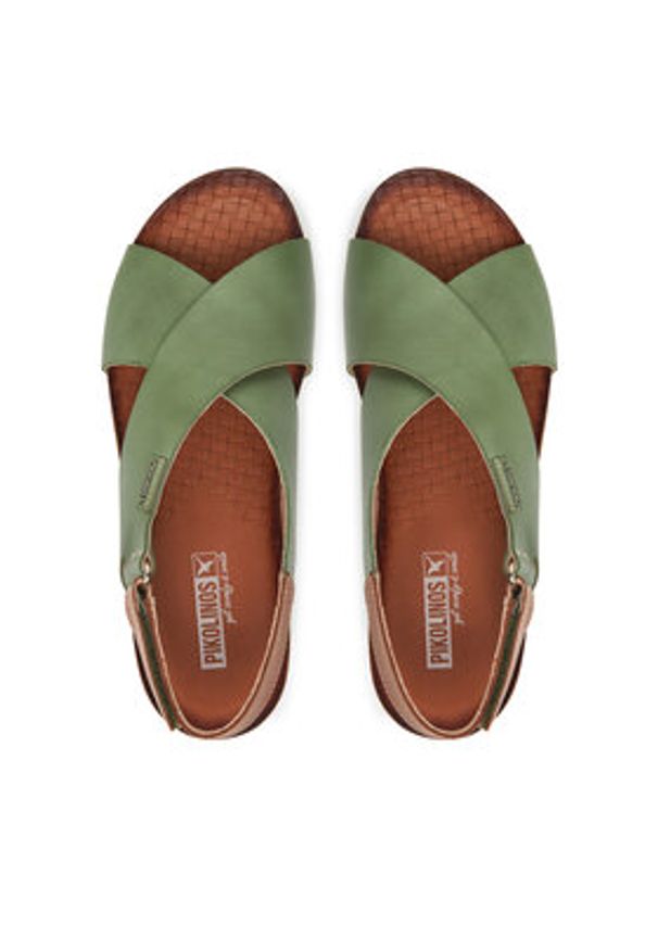 Pikolinos Sandały W9E-0912 Zielony. Kolor: zielony. Materiał: skóra