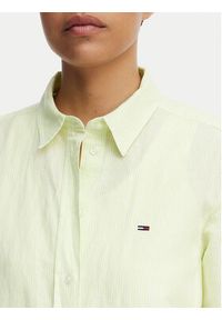 Tommy Jeans Koszula DW0DW22209 Zielony jasny Relaxed Fit. Kolor: zielony. Materiał: len #3
