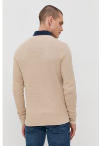PRODUKT by Jack & Jones - Produkt by Jack & Jones Sweter męski kolor kremowy. Okazja: na co dzień. Kolor: beżowy. Materiał: dzianina. Długość rękawa: długi rękaw. Długość: długie. Wzór: ze splotem. Styl: casual #3