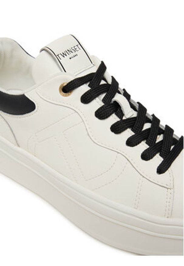 TwinSet - TWINSET Sneakersy 252TCP024 Biały. Kolor: biały. Materiał: skóra