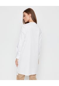 PESERICO - Długa koszula z rozcięciem. Kolor: biały. Materiał: bawełna. Długość rękawa: długi rękaw. Długość: długie. Wzór: aplikacja #4