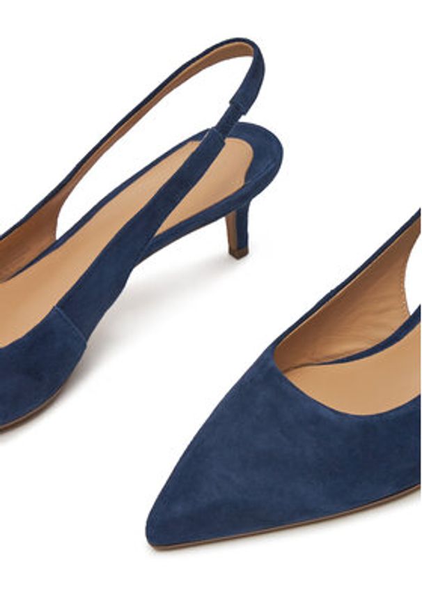 Lauren Ralph Lauren - LAUREN RALPH LAUREN Czółenka Lolah II 802959263001 Granatowy. Kolor: niebieski. Materiał: zamsz, skóra