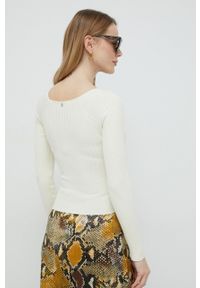 Guess sweter damski kolor beżowy lekki. Kolor: beżowy. Materiał: włókno, dzianina. Długość rękawa: raglanowy rękaw. Wzór: gładki #2