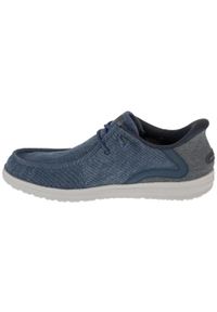 skechers - Buty sportowe Sneakersy męskie, Slip-Ins: Melson - Coronado. Kolor: niebieski. Materiał: materiał. Sport: turystyka piesza