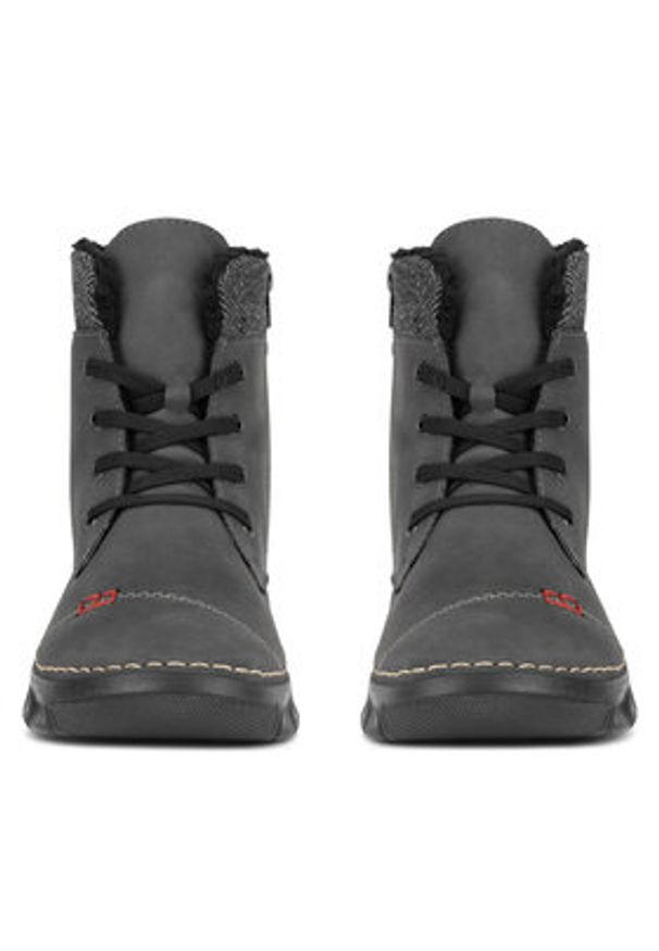 Rieker Trzewiki 55031-45 Szary. Kolor: szary. Materiał: materiał